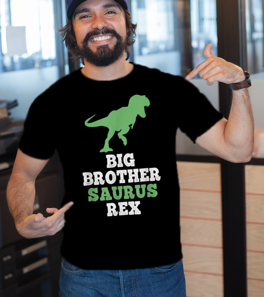 Big Brother Saurus Rex Dinosaur Silhouette Fun T-Shirt