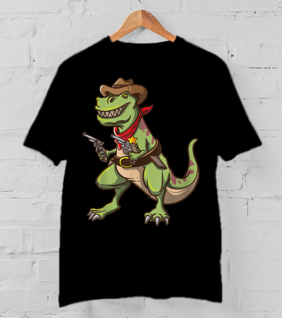 Wild West Cowboy Dinosaur T-Rex Kids Country Adventure T-Shirt