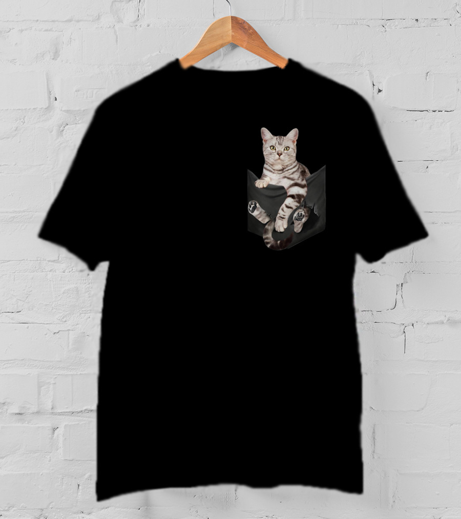 American Shorthair Cat Humor In Your Pocket T-Shirt