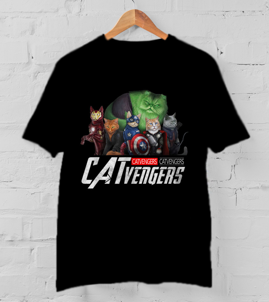Funny Cat Lover Catvengers Avengers Parody Tees Men Kids Fans T-Shirt