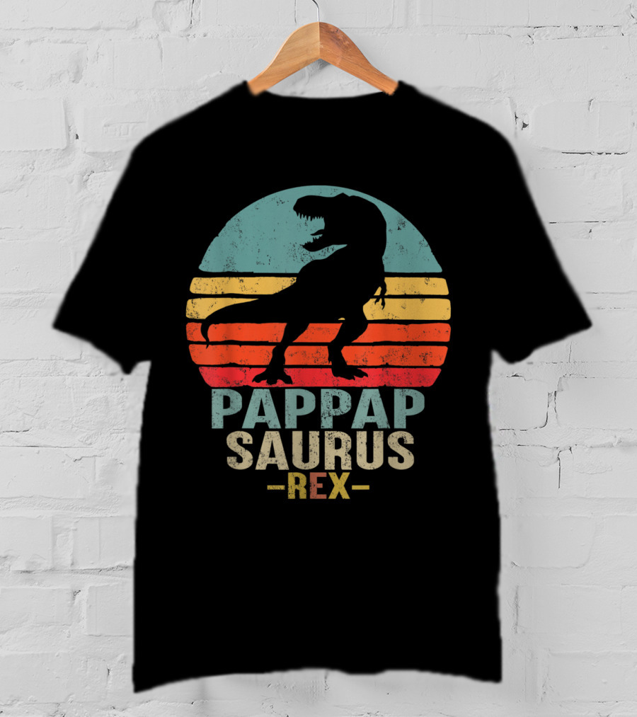 Pappapsaurus Rex T-Rex Dinosaur Retro Vintage T-Shirt