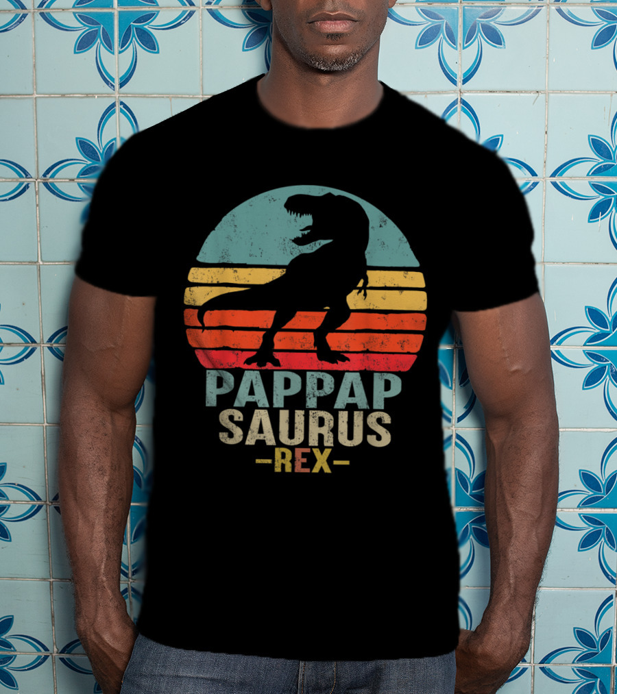Pappapsaurus Rex T-Rex Dinosaur Retro Vintage T-Shirt