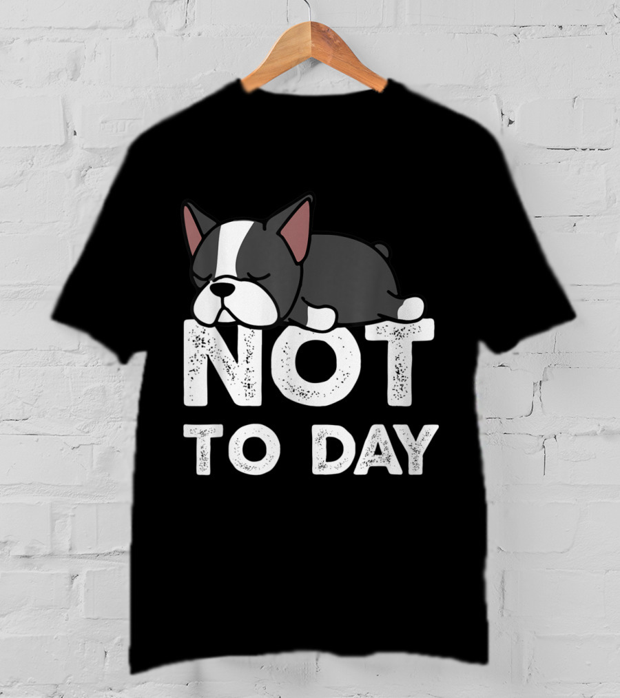 Nope Not Today Lazy Boston Terrier Not To Day T-Shirt
