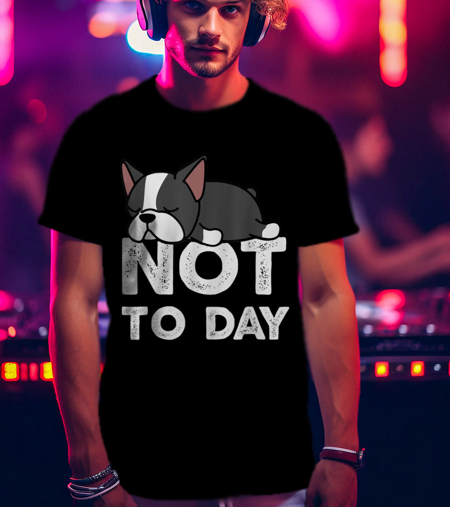 Nope Not Today Lazy Boston Terrier Not To Day T-Shirt