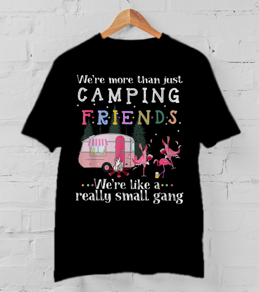 We're More Than Just Camping Friends Flamingo Like A Really Small Gang T-Shirt