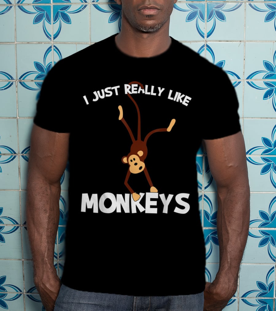 I Just Really Like Monkeys Playful Monkey Handstand T-Shirt