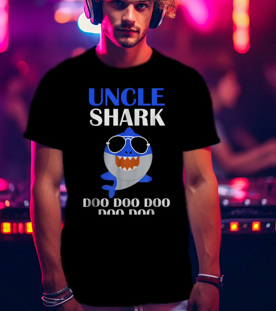 Uncle Shark Doo Doo Doo Shark With Sunglasses T-Shirt