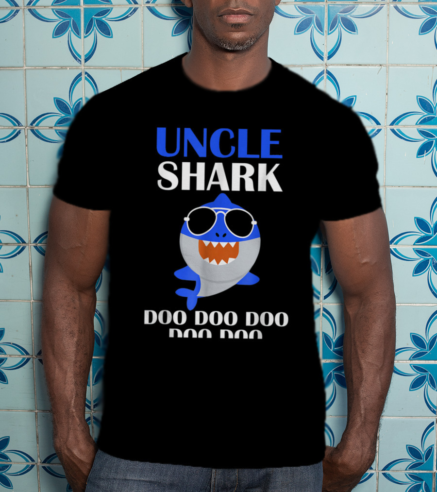 Uncle Shark Doo Doo Doo Shark With Sunglasses T-Shirt