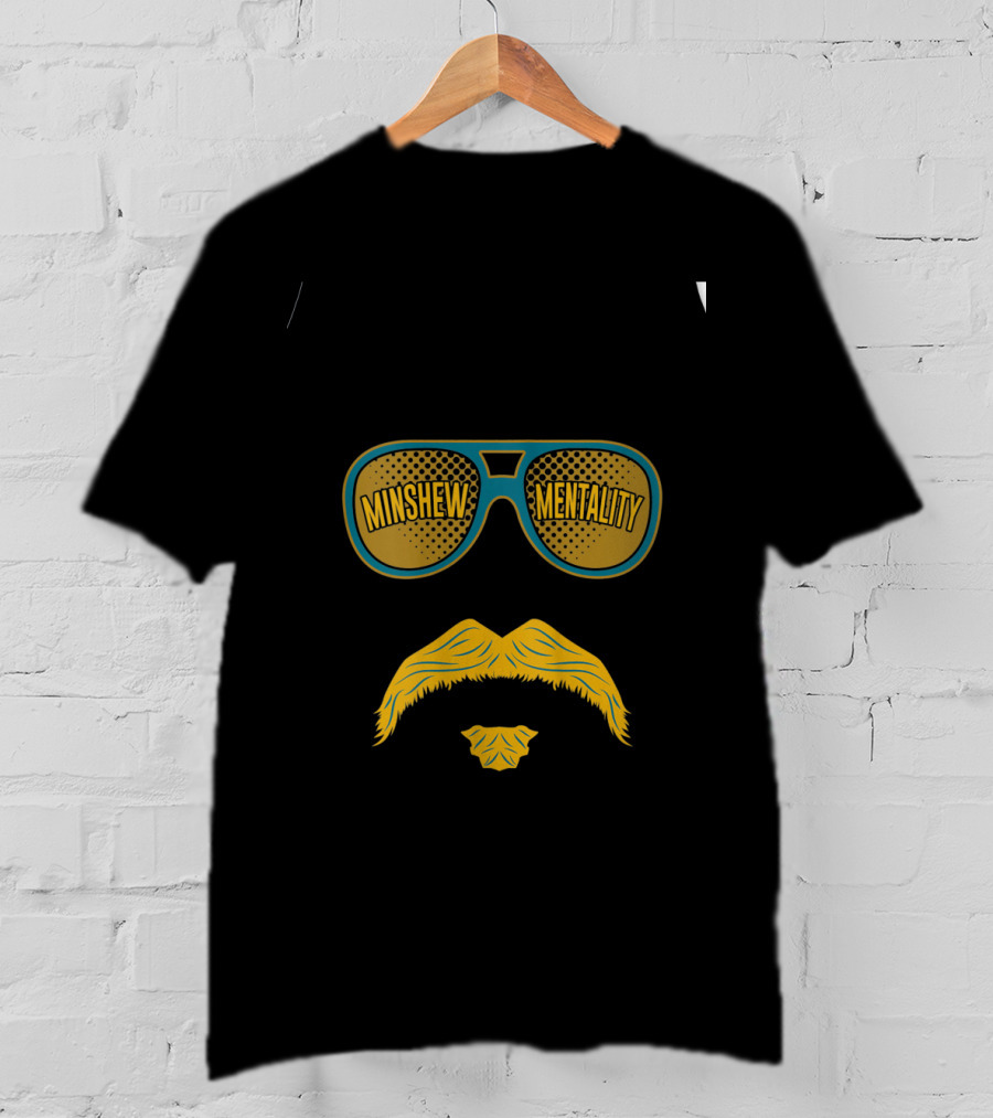 Minshew Mentality Sunglasses Mustache Iconic Look T-Shirt