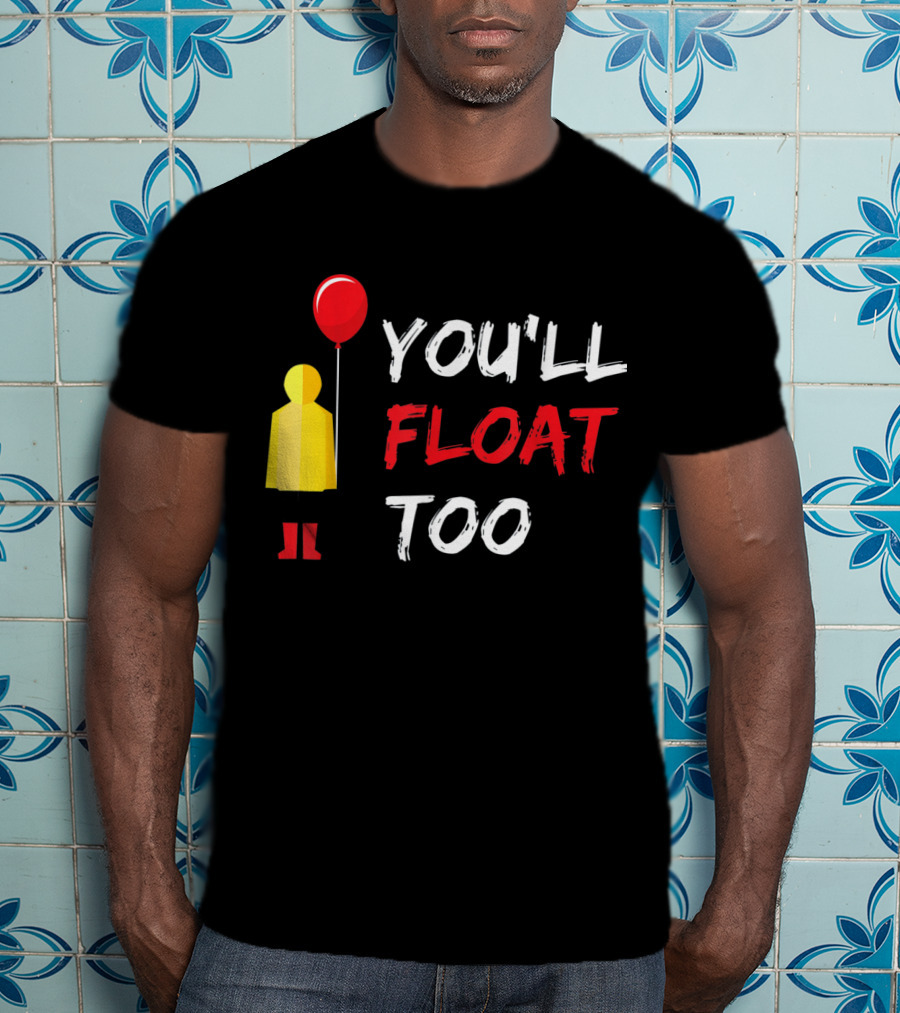 You'll Float Too Red Balloon Yellow Raincoat T-Shirt