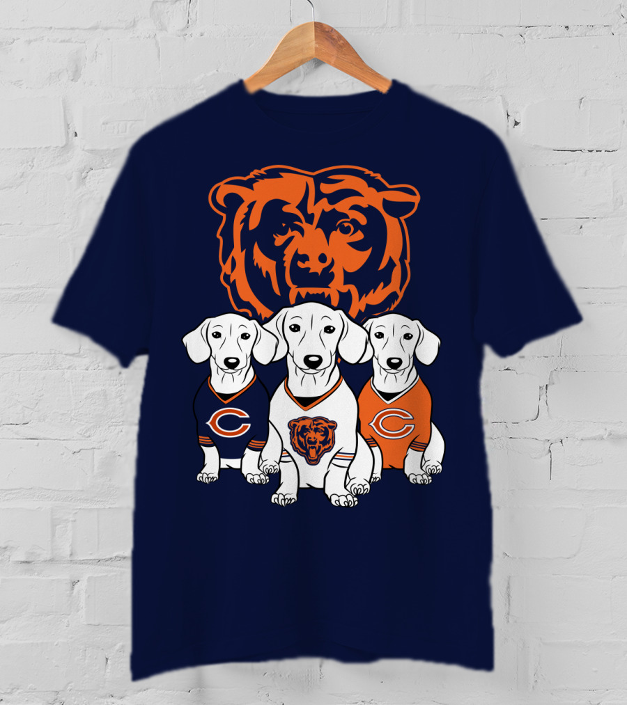 Chicago Bears Pet Lover Dachshund Dogs Football T-Shirt