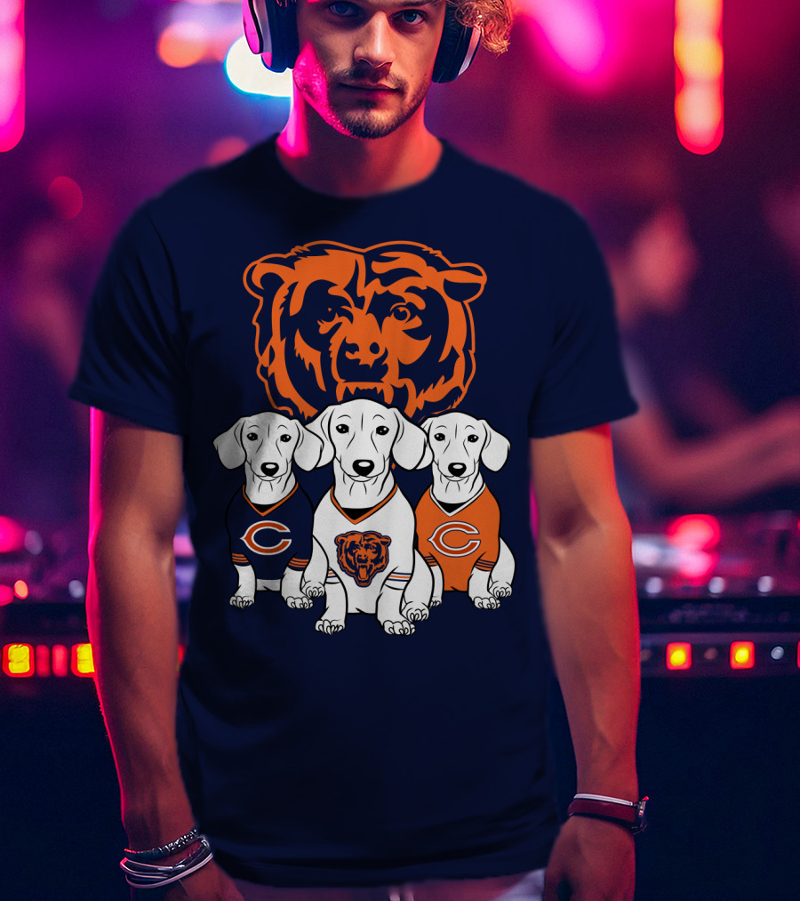 Chicago Bears Pet Lover Dachshund Dogs Football T-Shirt