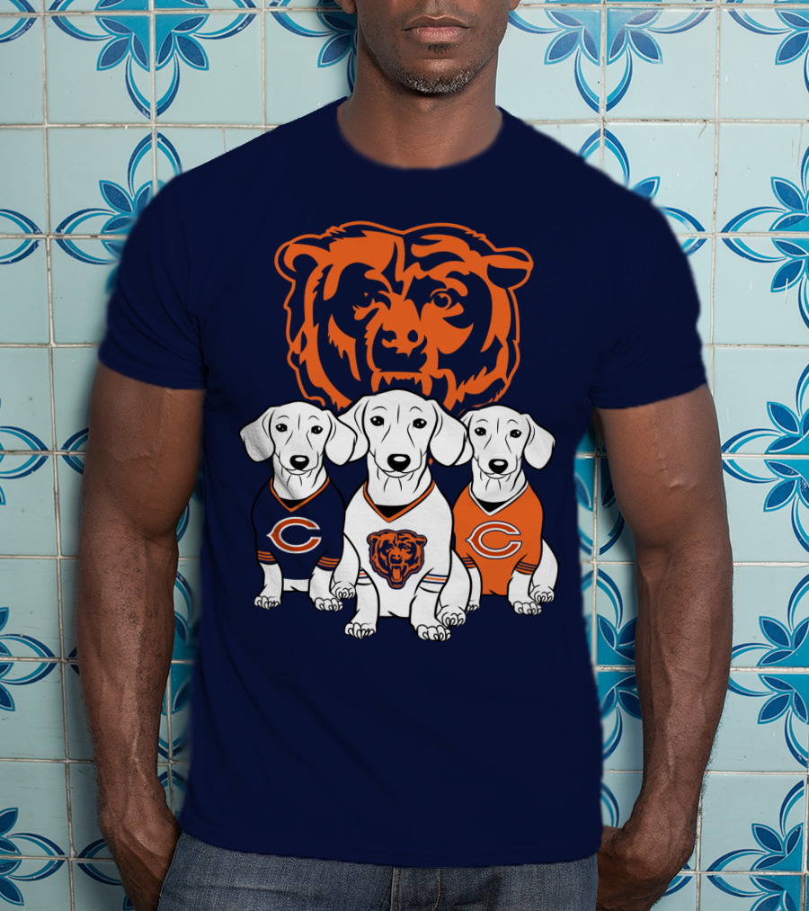 Chicago Bears Pet Lover Dachshund Dogs Football T-Shirt