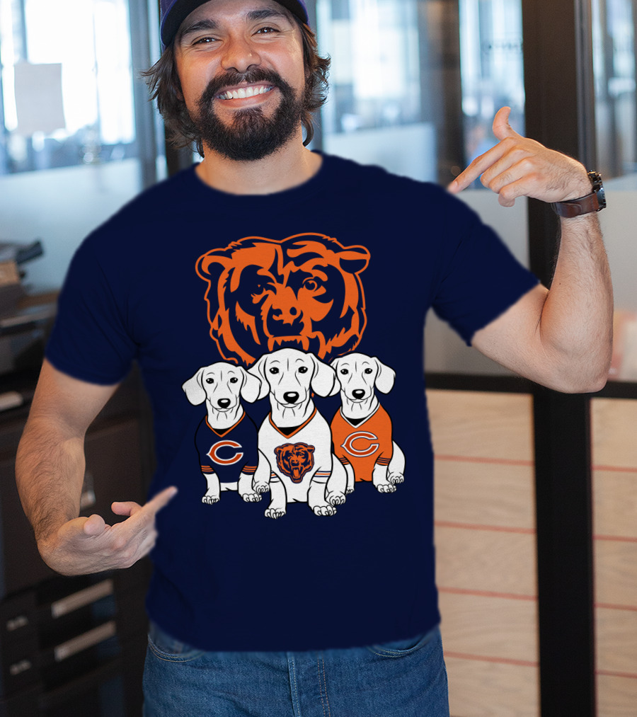 Chicago Bears Pet Lover Dachshund Dogs Football T-Shirt