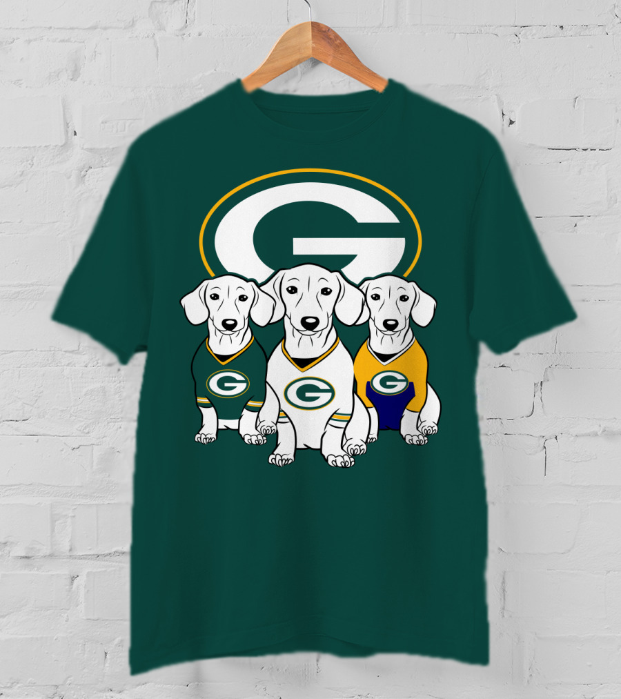 Green Bay Packers Pet Lover Dachshund Dogs Football T-Shirt