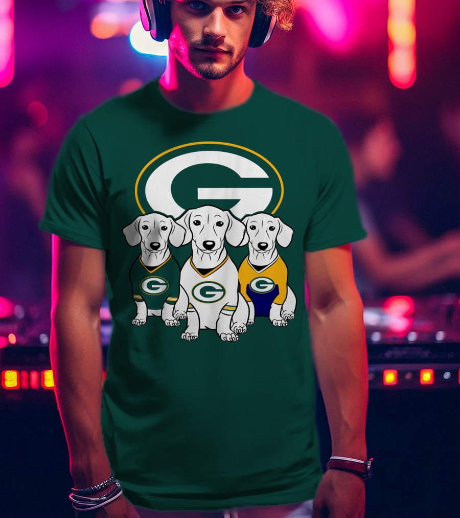 Green Bay Packers Pet Lover Dachshund Dogs Football T-Shirt