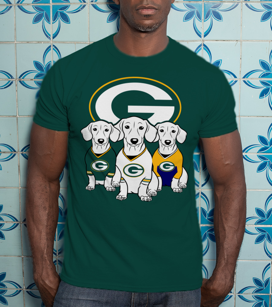 Green Bay Packers Pet Lover Dachshund Dogs Football T-Shirt