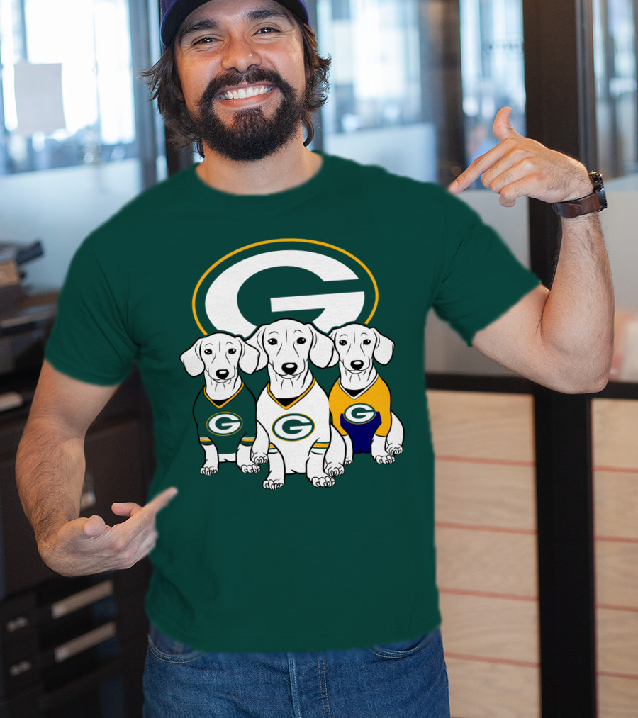 Green Bay Packers Pet Lover Dachshund Dogs Football T-Shirt