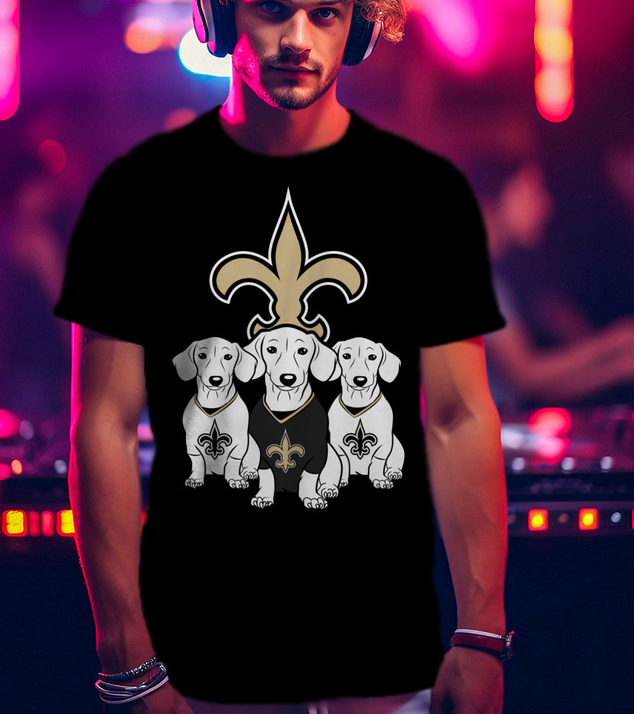New Orleans Saints Dachshund Dogs Football T-Shirt