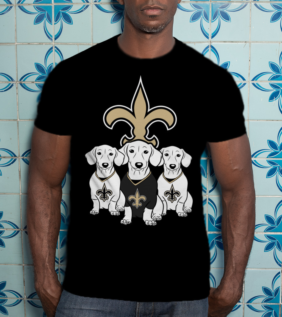 New Orleans Saints Dachshund Dogs Football T-Shirt