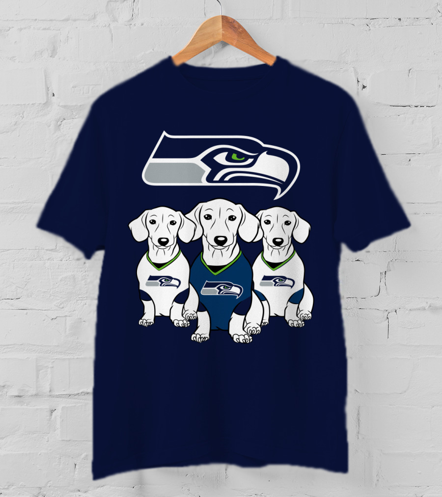 Seattle Seahawks Dachshund Dogs Football T-Shirt