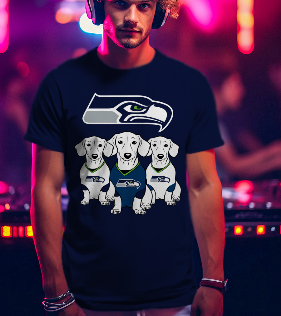 Seattle Seahawks Dachshund Dogs Football T-Shirt