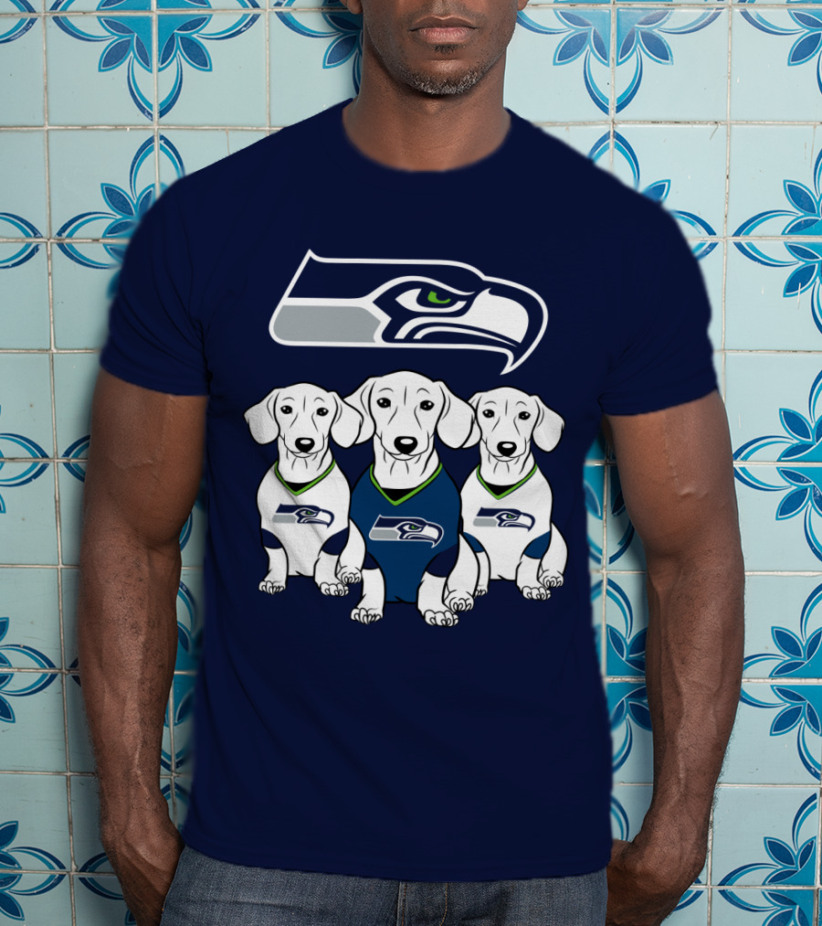 Seattle Seahawks Dachshund Dogs Football T-Shirt