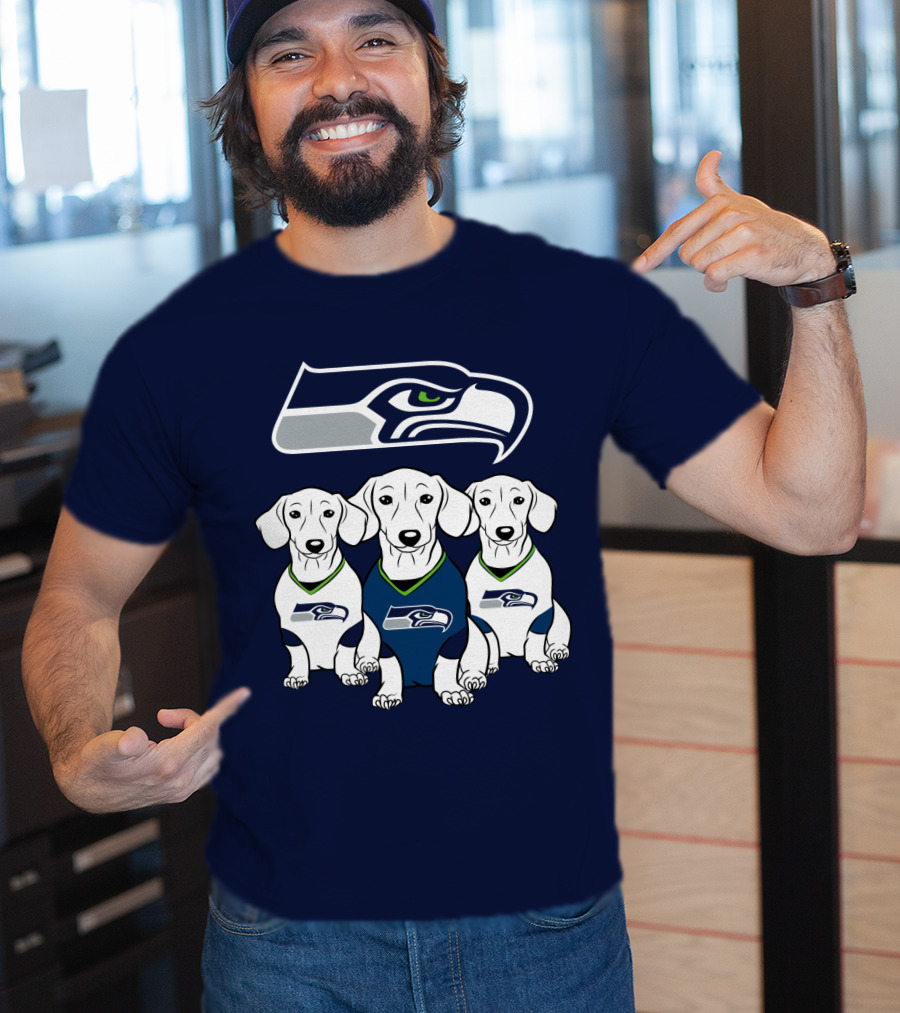 Seattle Seahawks Dachshund Dogs Football T-Shirt