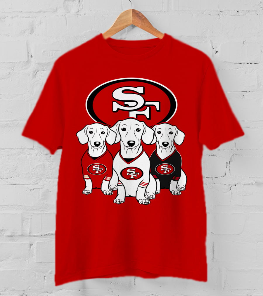 San Francisco 49ers Dachshund Dog Trio T-Shirt