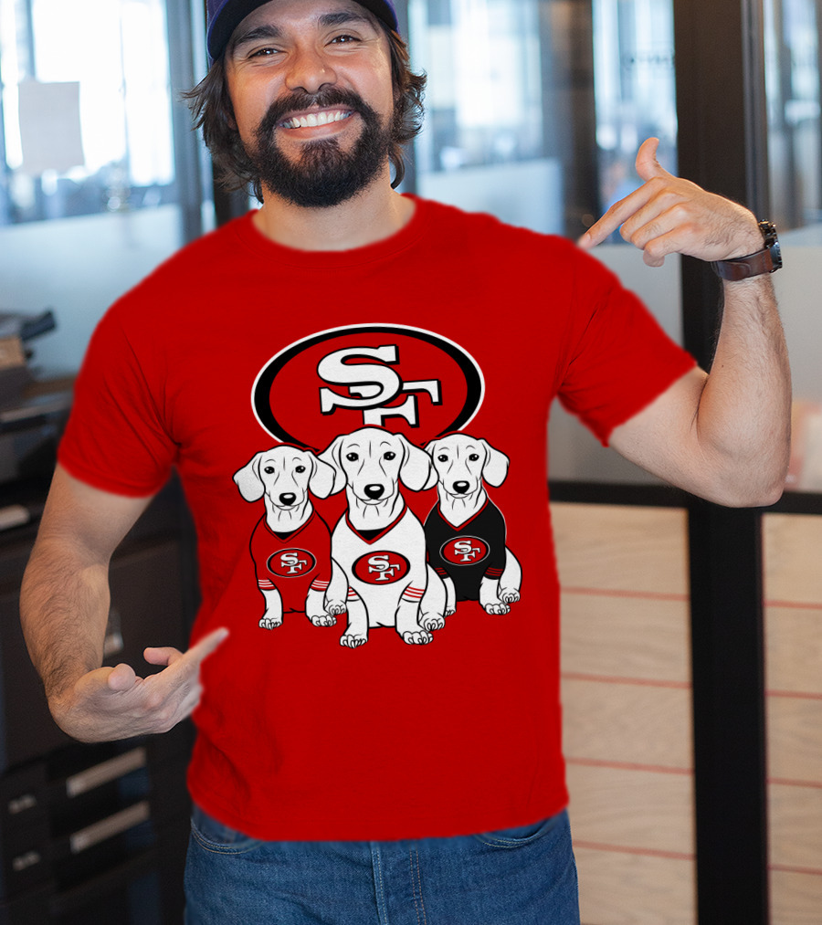 San Francisco 49ers Dachshund Dog Trio T-Shirt