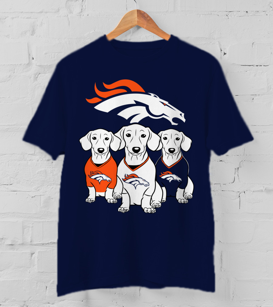 Denver Broncos Dachshunds Trio T-Shirt