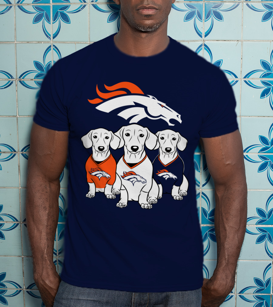 Denver Broncos Dachshunds Trio T-Shirt
