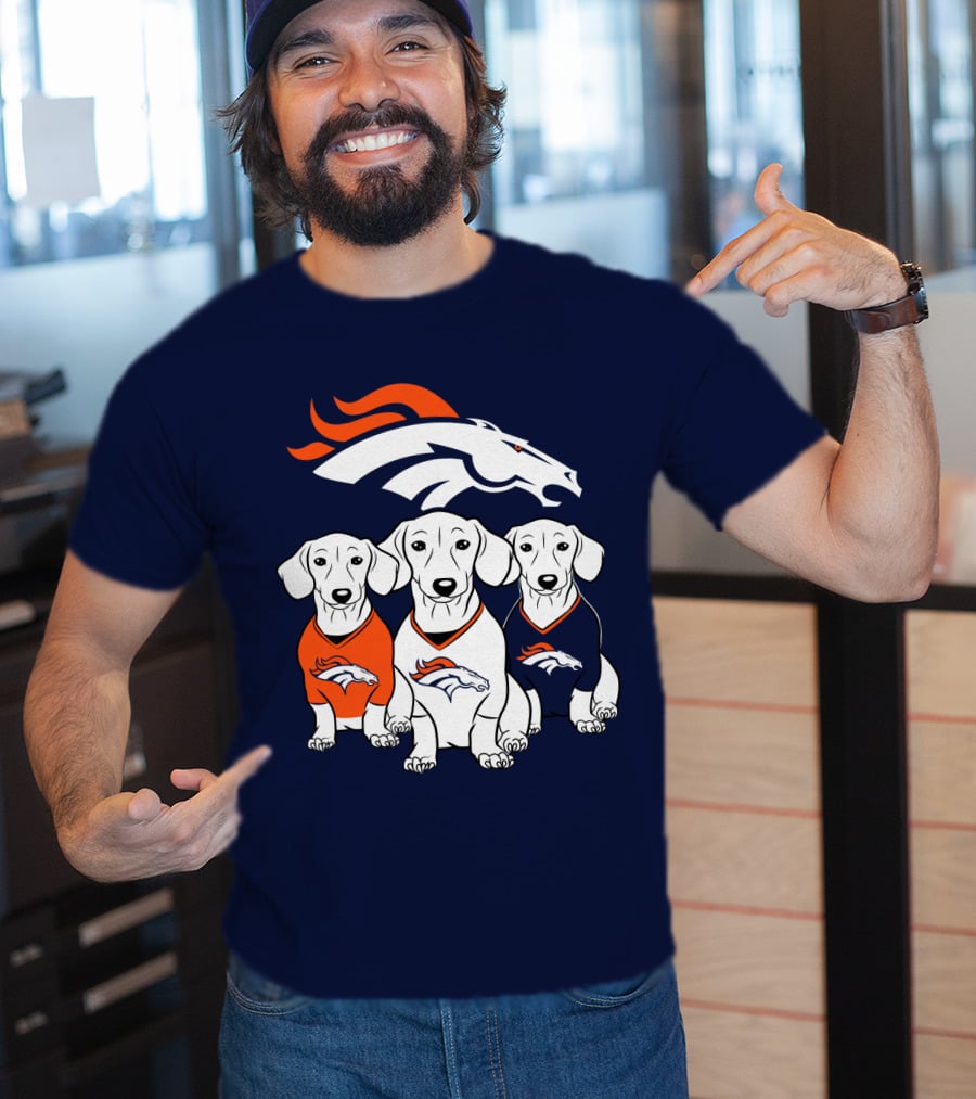 Denver Broncos Dachshunds Trio T-Shirt