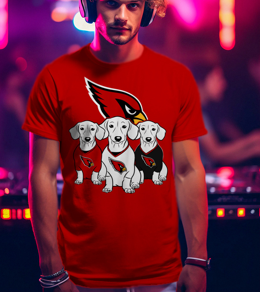Arizona Cardinals Dachshund Trio T-Shirt