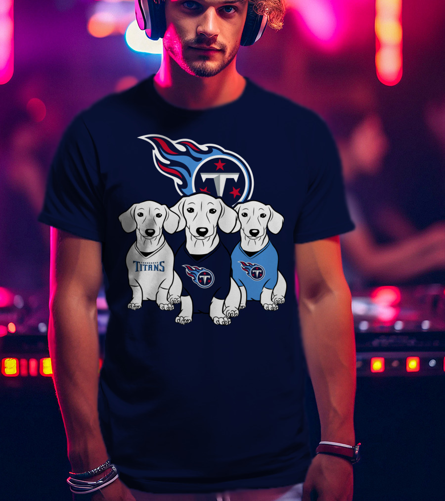 Tennessee Titans Dachshund Dog Trio T-Shirt