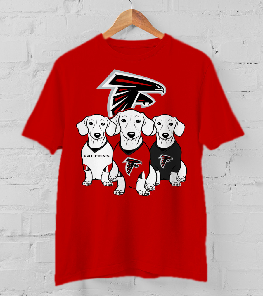 Atlanta Falcons With Dachshund  T-Shirt