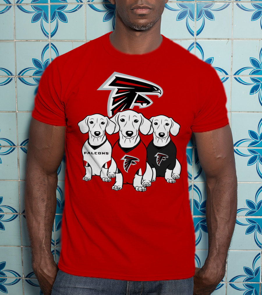 Atlanta Falcons With Dachshund  T-Shirt