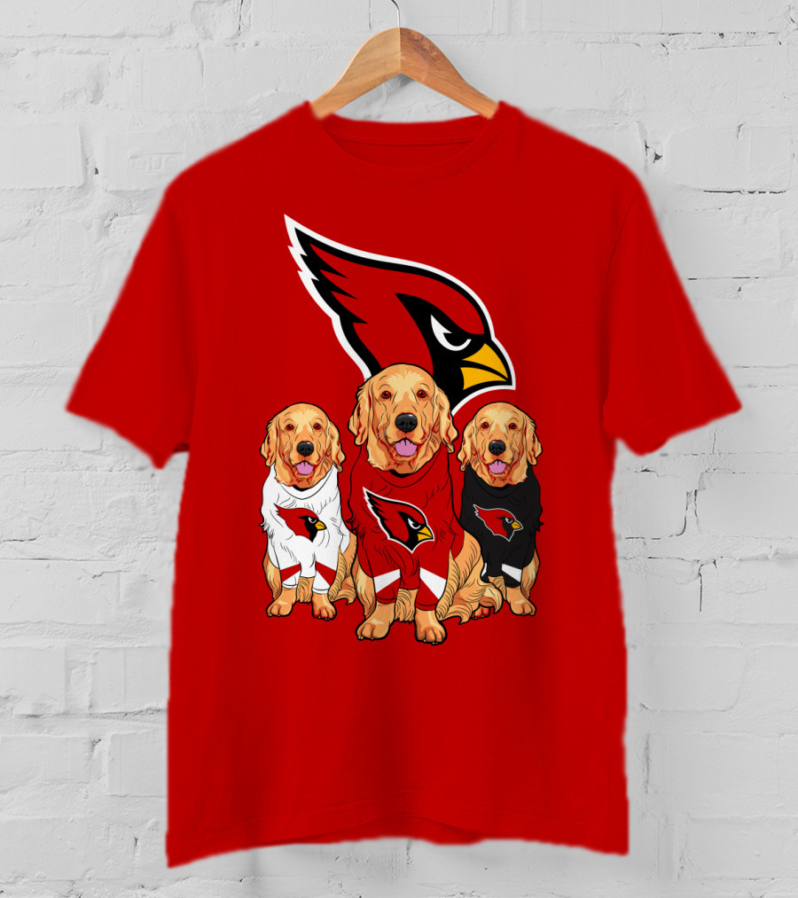 Arizona Cardinals Golden Retrievers Red Uniforms T-Shirt