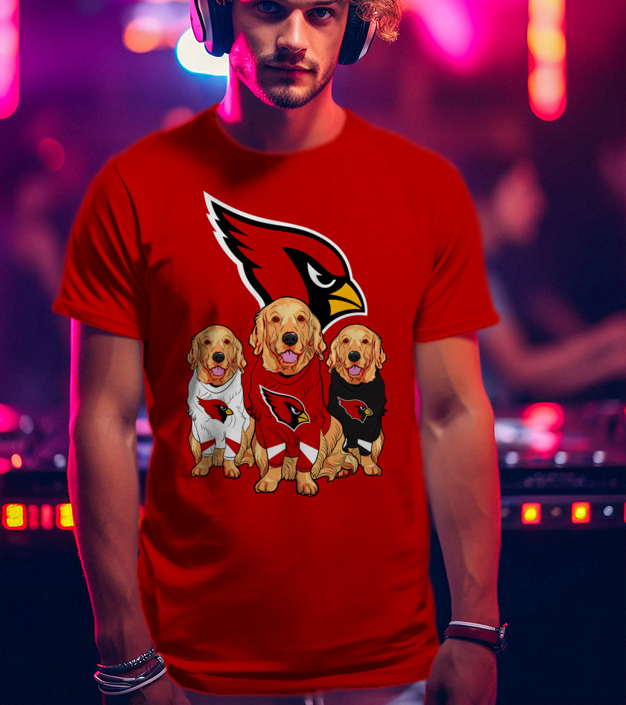 Arizona Cardinals Golden Retrievers Red Uniforms T-Shirt