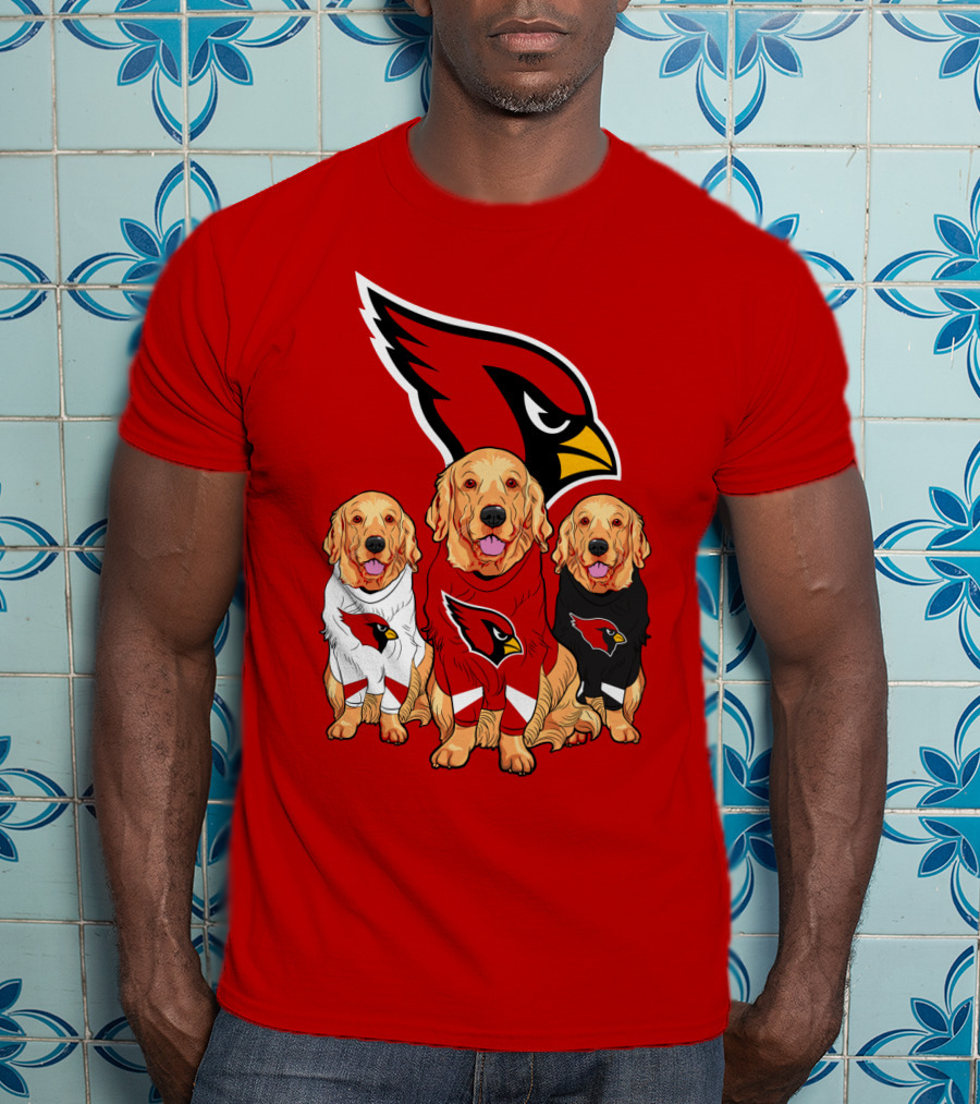 Arizona Cardinals Golden Retrievers Red Uniforms T-Shirt