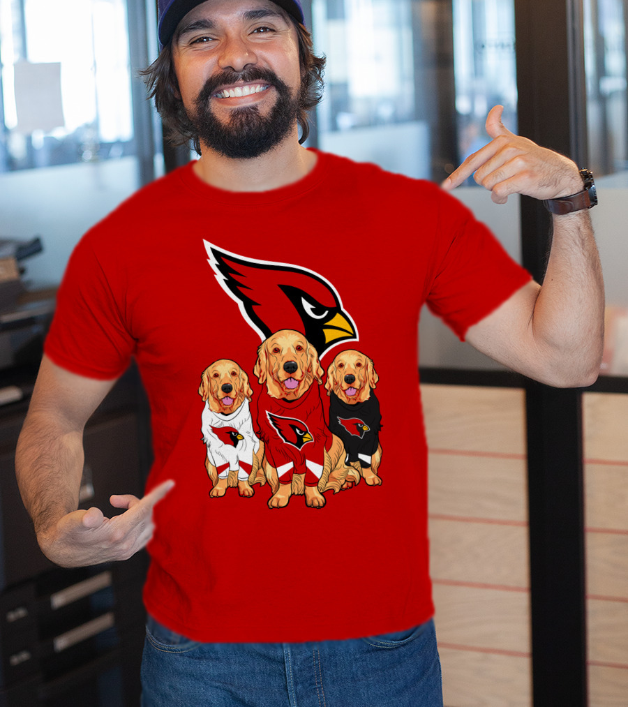 Arizona Cardinals Golden Retrievers Red Uniforms T-Shirt