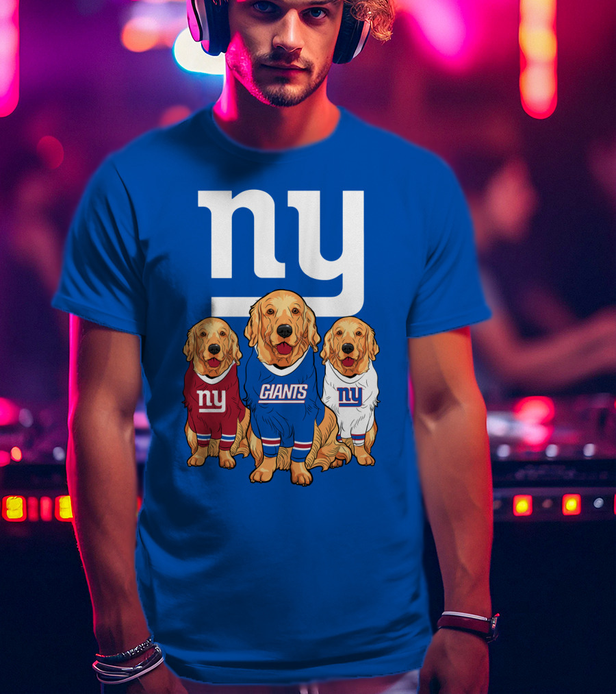 New York Giants Ny Giants Golden Retrievers T-Shirt