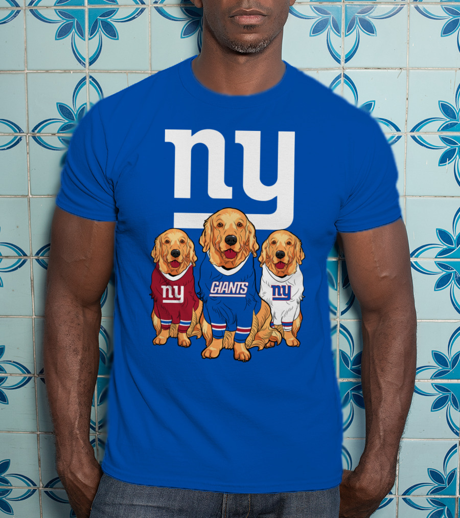 New York Giants Ny Giants Golden Retrievers T-Shirt