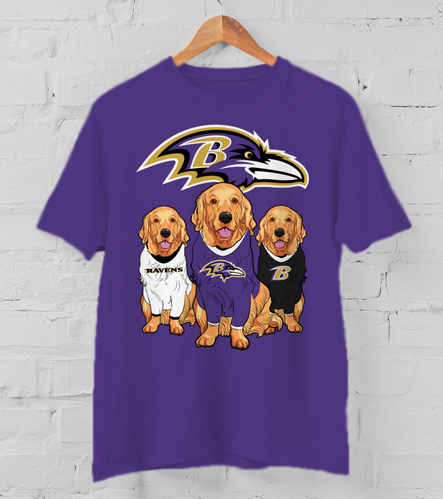 Baltimore Ravens Golden Retrievers T-Shirt
