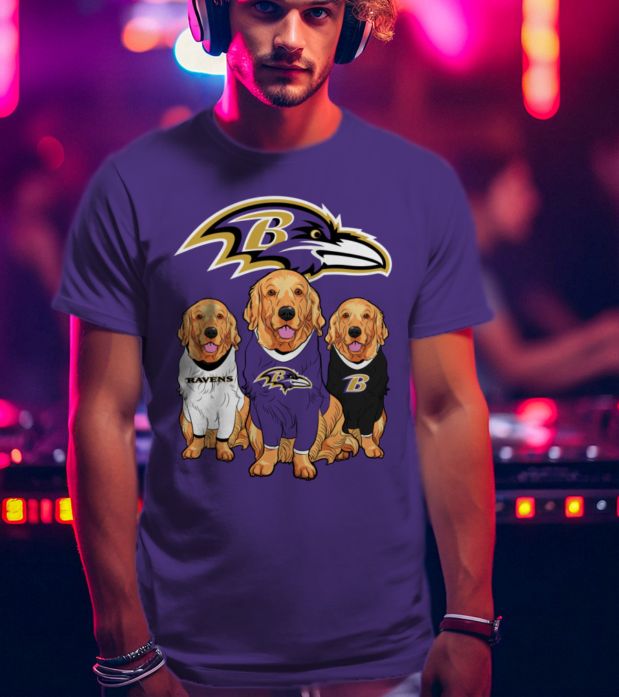 Baltimore Ravens Golden Retrievers T-Shirt