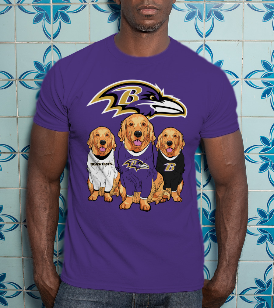 Baltimore Ravens Golden Retrievers T-Shirt