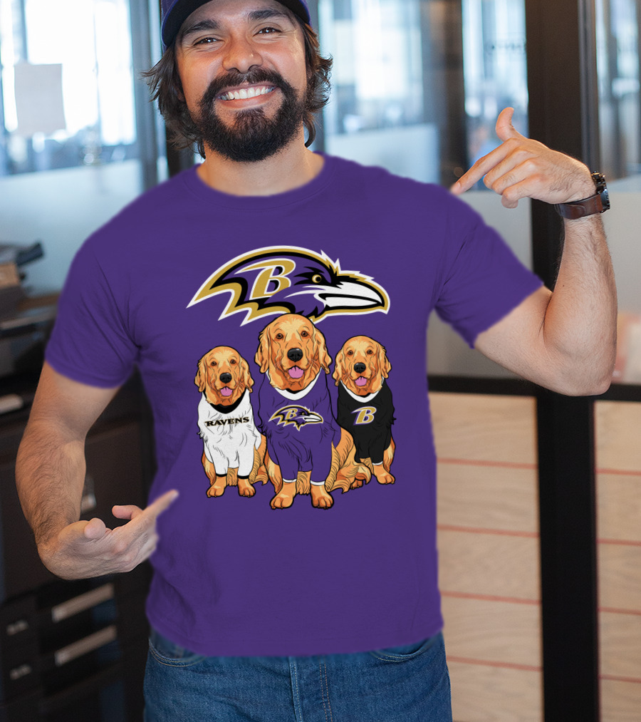 Baltimore Ravens Golden Retrievers T-Shirt