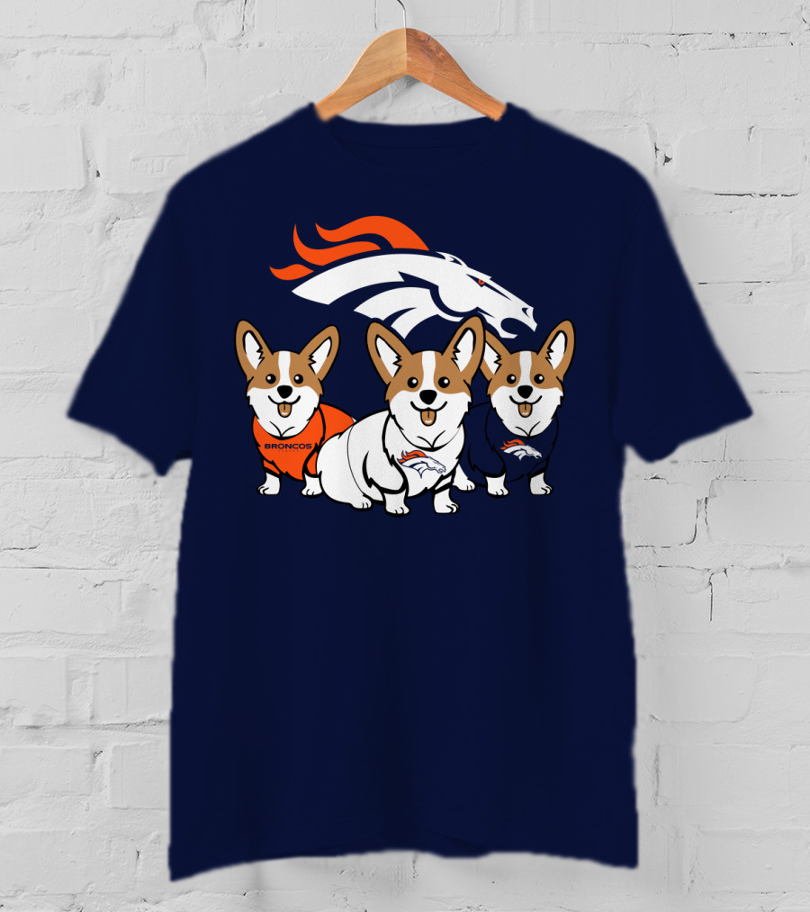 Denver Broncos Corgi Trio T-Shirt