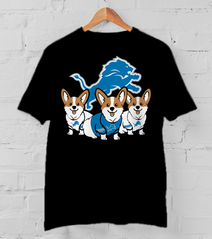 Detroit Lions Corgi Trio T-Shirt