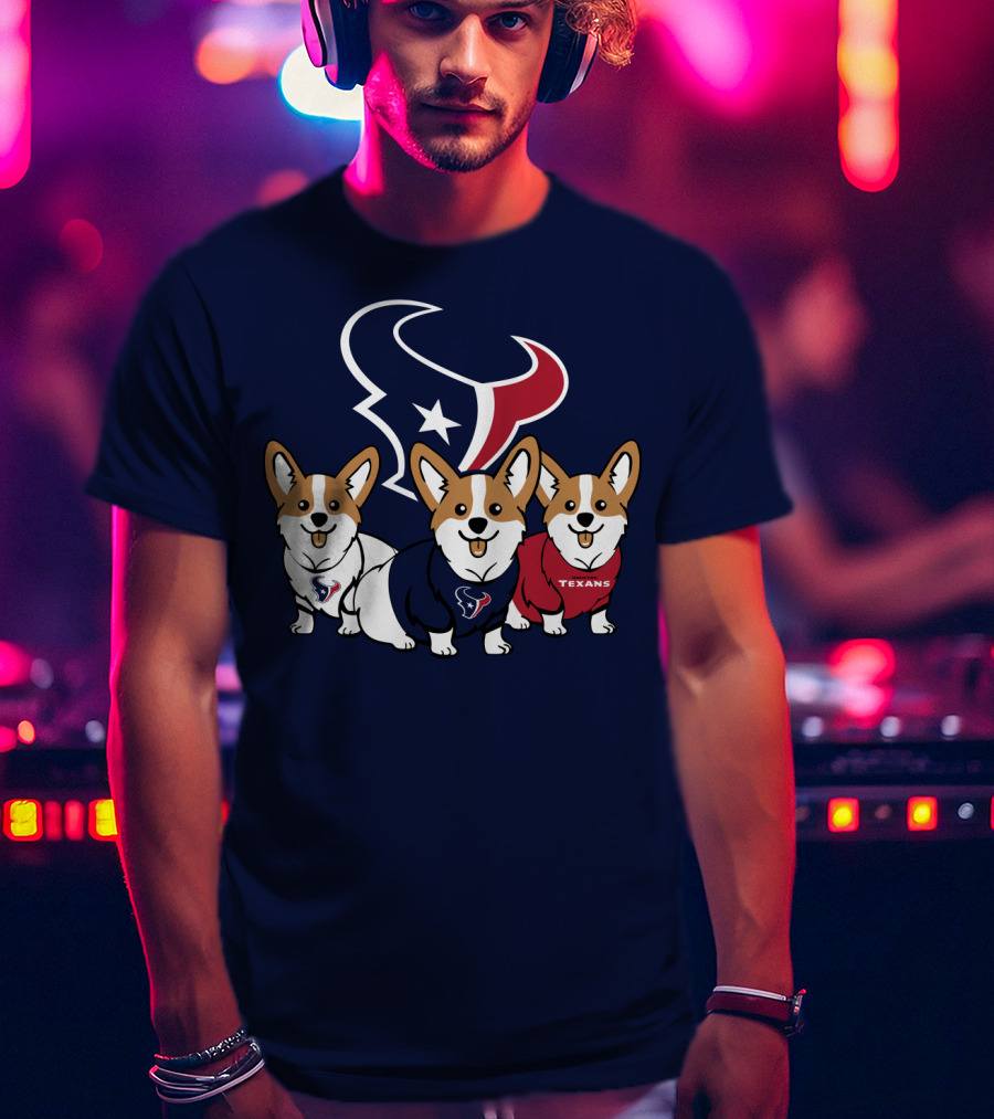 Houston Texans Corgi Trio T-Shirt